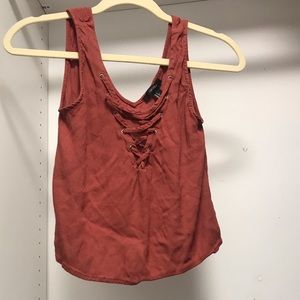 Laced in frount tank top